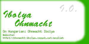 ibolya ohnmacht business card